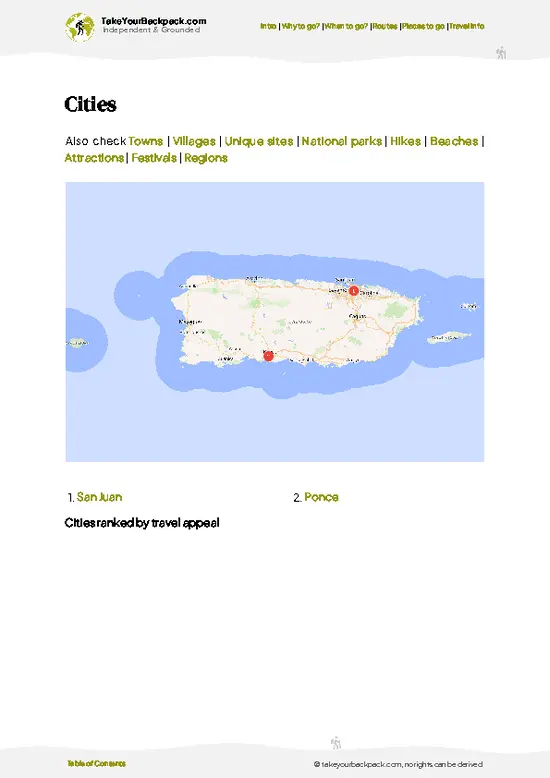 example page 6 from our offline Travel Guide for Puerto Rico
